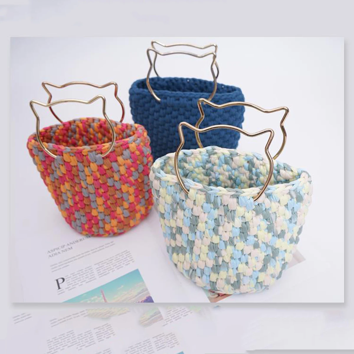 Crochet Knitting Tape Thick Cloth Fabric Strip Yarn 100%Polyester Craft for Hand Knitting Crochet Cushion Blanket Low Elasticity 4