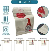 Christmas Snowflakes Gnome Linen Table Runners Dresser Scarves Decor Reusable Kitchen Dining Table Runners Christmas Decorations 5