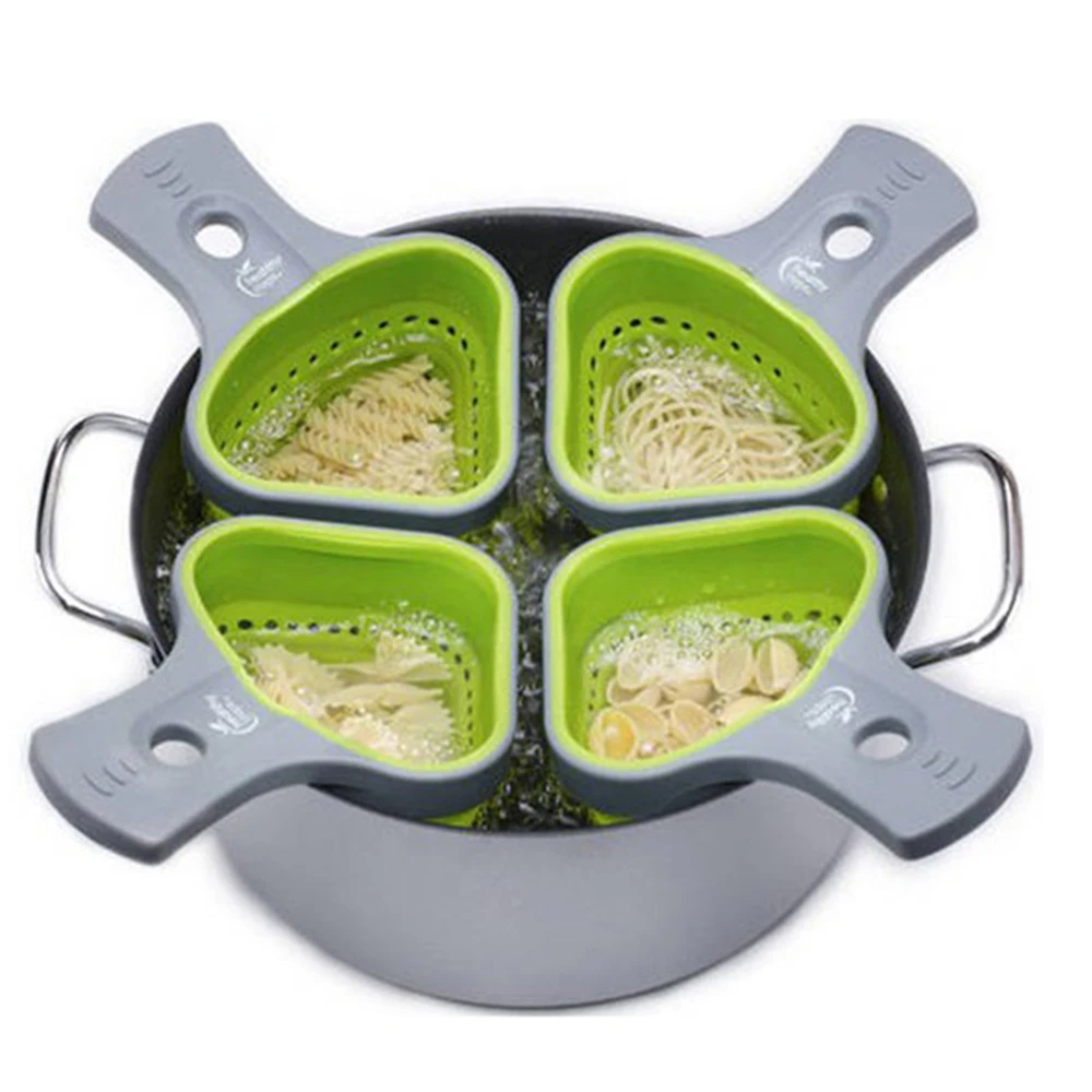 Kitchen Strainer Silicone Pasta Tools Foldable Colander Strainers Kitchen Strainer Spaghetti Net Cooker Basket Colander Kitchen Baking Pasta Tool