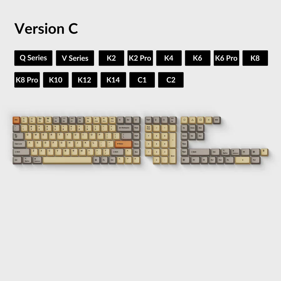Keychron Trigo-grey Dye-sub Pbt Keycap Conjunto para Teclado Mecânico Oem - Imagem 6