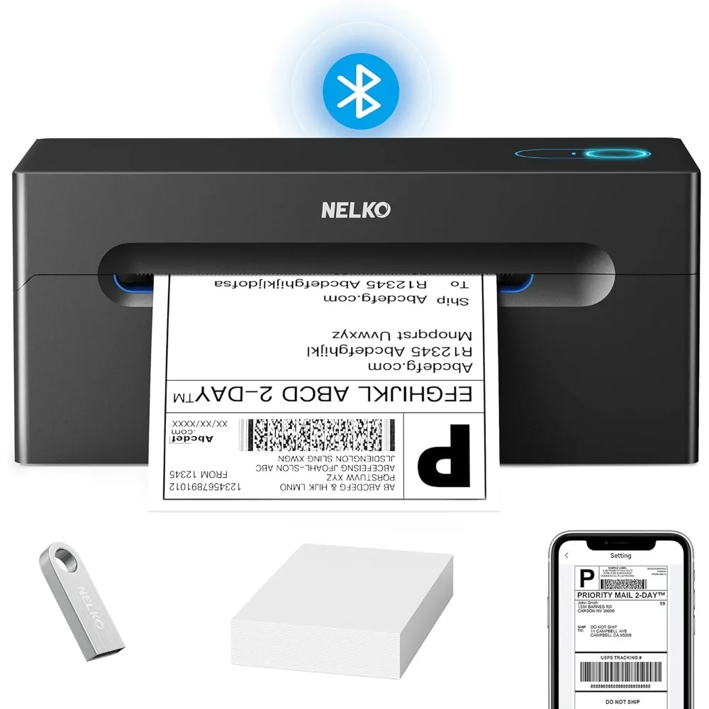 

Bluetooth Термопринтер для этикеток, беспроводной принтер для этикеток 4x6 для упаковки, Поддержка Android,