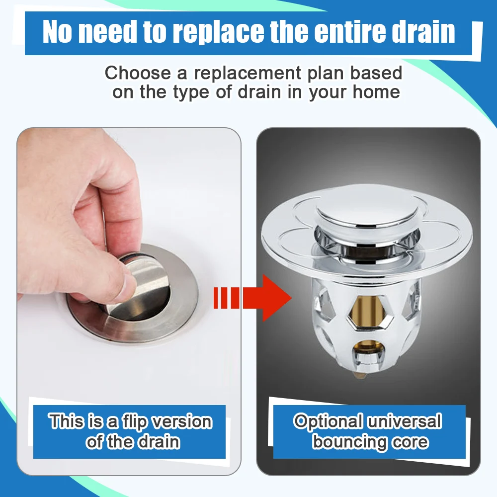 Drain Stopper Drain Filter Shower Water Stopper Shower Drain Cover Silicone Drain Stopper Basin Drain Stopper Drain Strainer Hair Catcher Stopper Bathroom Sink Plug Basin Sink Drain Washbasin Drain Plug Bathroom Sink Stopper Pop-Up Bounce Core Basin Drain Filter Valve Hair Catcher Shower Sink Strainer Bath Stopper Bathroom Cover