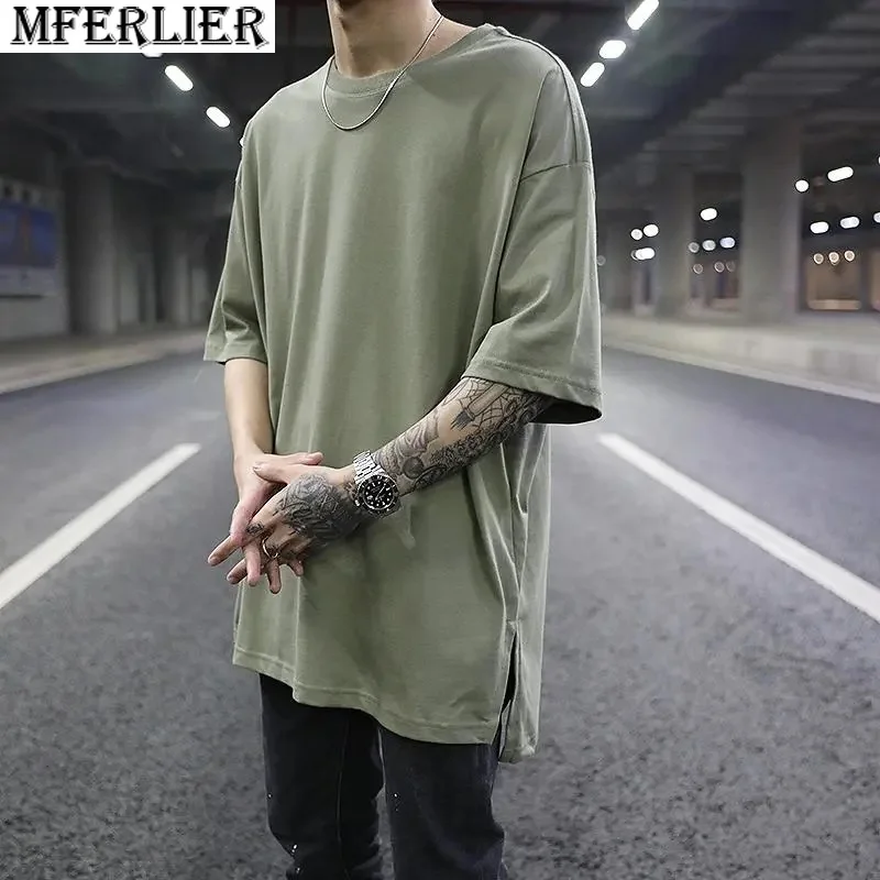 

summer men high street tshirt short sleeve plus size 8XL cotton mferlier hip hop street dance fashion loose tees tops 54 58 60