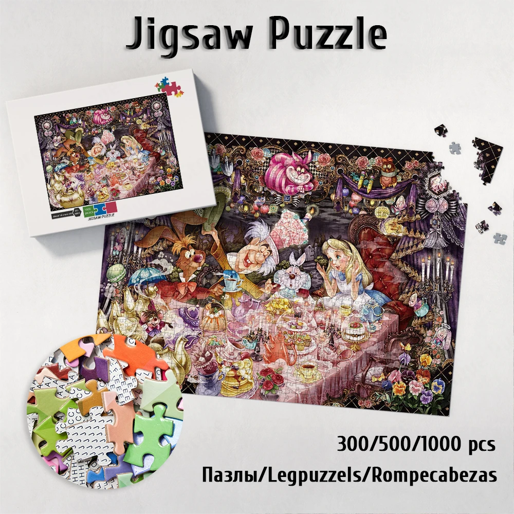 Alice In Wonderland Jigsaw Puzzles Disney No Awake Dream World Puzzles for Adults Cartoon Board Games Educational Toys Kids Gift 32pcs chess sets for adults weighted pieces mens pieces wooden mens pieces mens pieces refined mens pieces board replacement