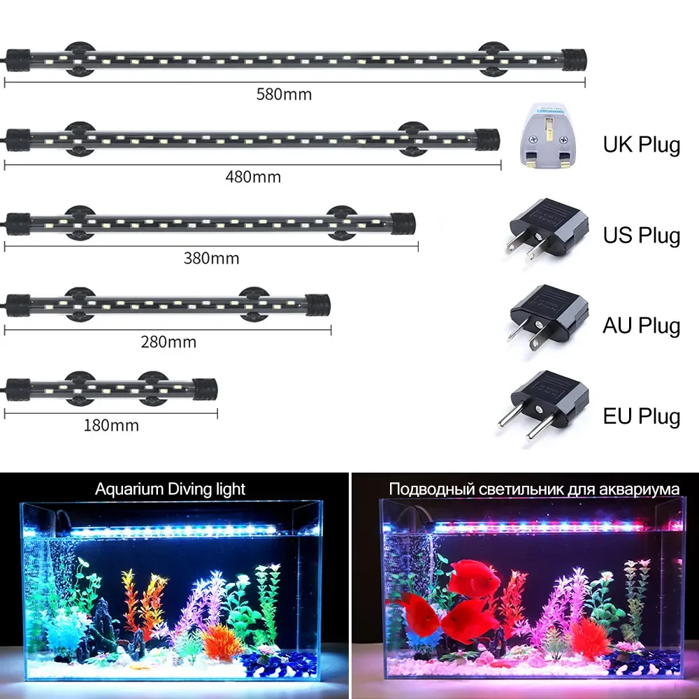Aquarium light led lamp aquarium lamp aquarium light LED plant grow lamp waterproof 18-58CM 90-260V 5730chip