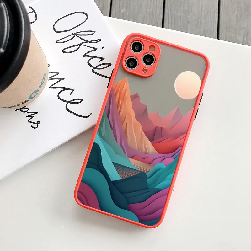 Landschaftsdruck Handyhülle für iPhone 17 16 15 14 11 12 13 Pro Max Mini 16 Plus XS X XR Kreative Berge Stoßfeste Hülle – Detail 5