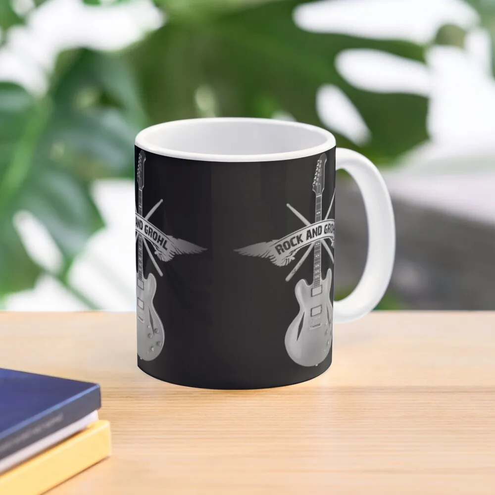 

ROCK and GROHL Awesome Drumstick & Guitar ORIGINAL Design! Coffee Mug Thermo Cup For Coffee Ceramic Coffee Cups