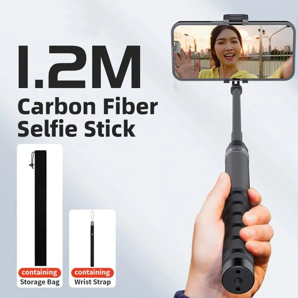 Carbon Fiber Invisible Selfie Stick For AMagisn For Insta360 Camera Invisible Selfie Stick 120CM Camera Accessories