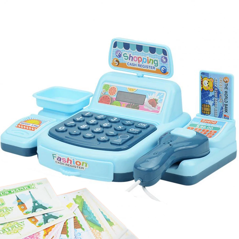 

Cash Register Pretend Play Groceries Toy Electric Simulation Supermarket Play House Toy Set Toys for Kids Boy Girl Birthday Gift