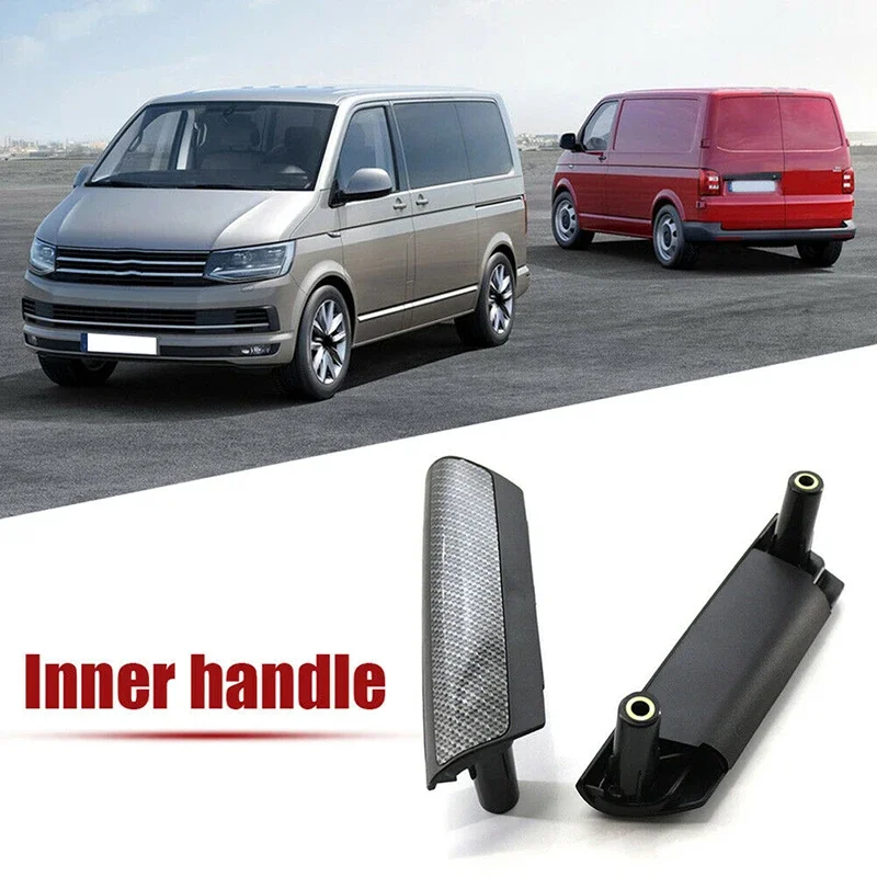 

2Pcs 7H0867179C Car Inner Door Handle Cover Trim Cap Carbon Fiber Black For VW Transporter T5 2010 2011-2015 Auto Interior Parts