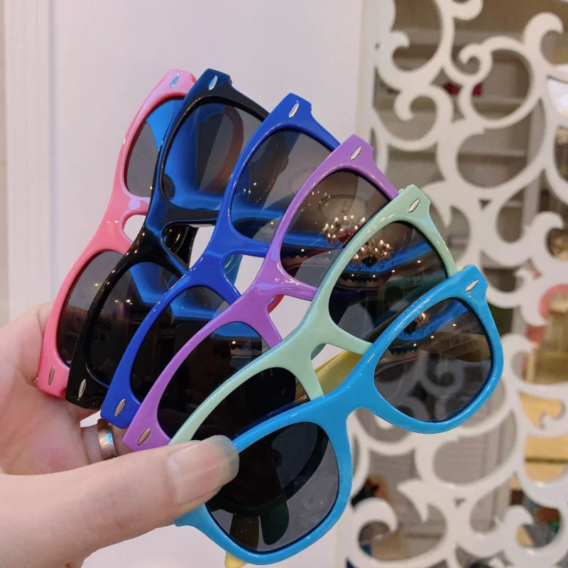 Fashion Sunglasses Kids Round Polarized Silicone Flexible Vintage Boys Girls Shades Eyewear