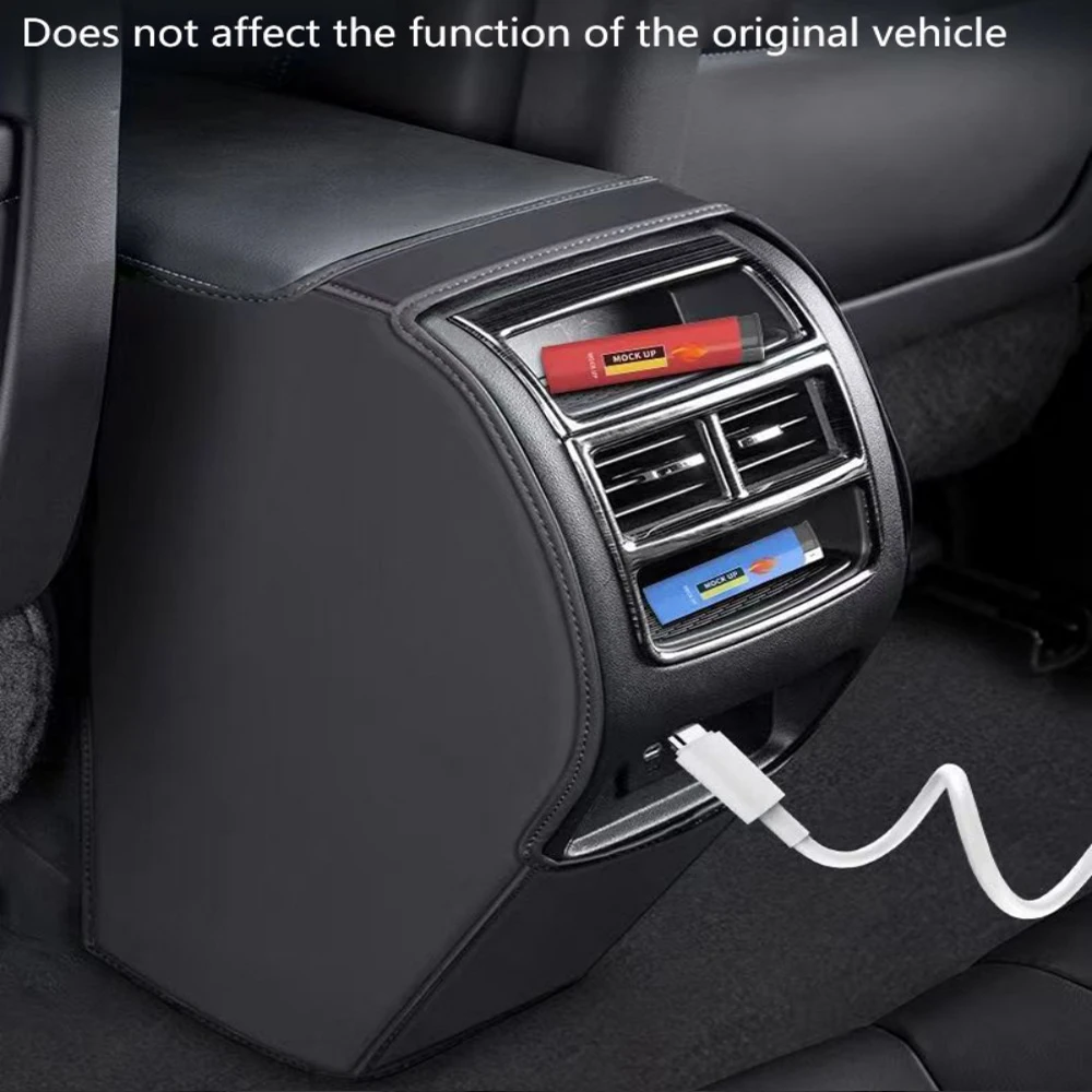 For Volkswagen VW T-Cross Rear Armrest Box Anti Kick Pad Microfiber Leather Protection Cover Mat Car Accessories