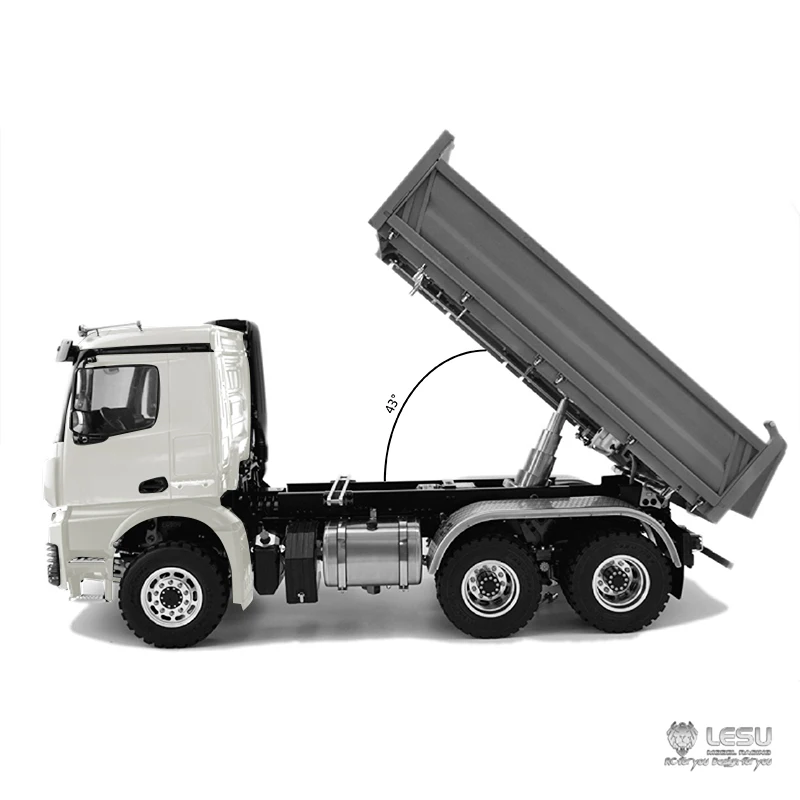 Lesu 1/14 3Axles 3-Way RC Dumper Truck 6X6 Metal Hydraulic tipper Light Sound Group For DIY Tamiyaya Model Toy THZH1217 2