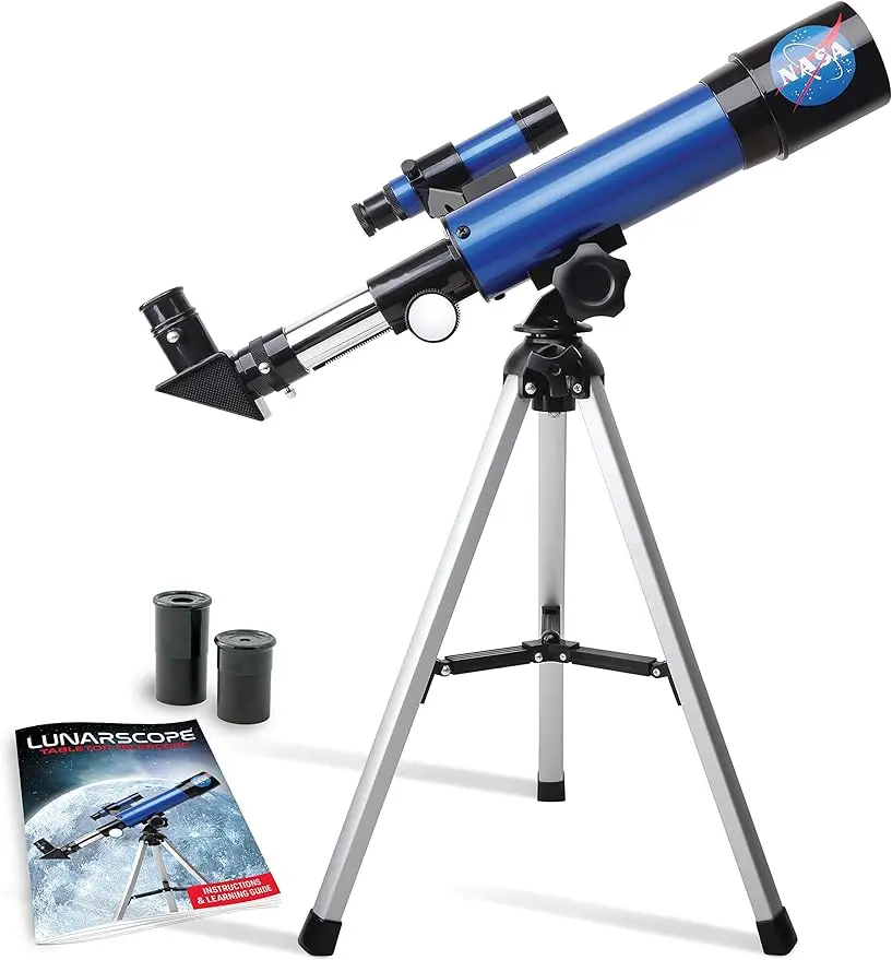 

Lunar Telescope for Kids – 90x Magnification, Includes Two Eyepieces,Tabletop Tripod,and Finder Scope- Kids Telescope,Space Toys