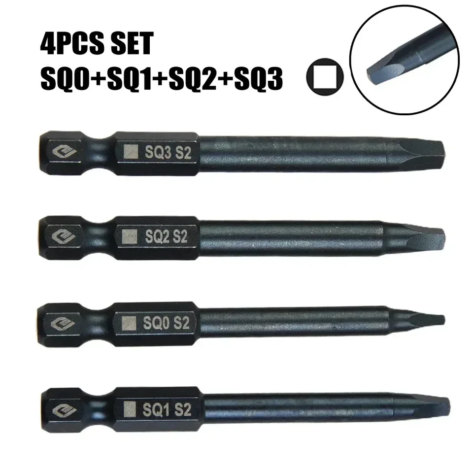 Saipor 10PCS Magnetic Square Head Screwdriver Bits Set 1/4'' Hex Shank