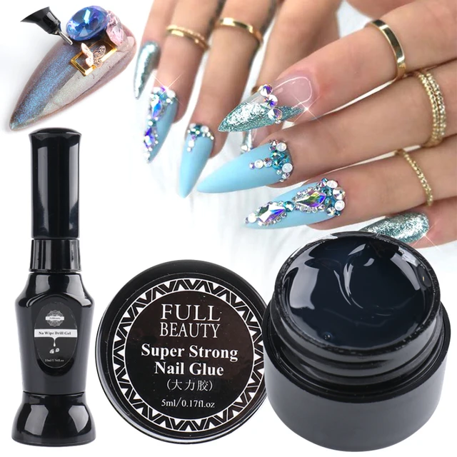 Born Pretty Rhinestone Glue Gel Nail Polish Set Adhesive Nail Tips Gel  Extension Acrylic Stick Diy Nail Gems Jewelry Decoration - Nail Gel -  AliExpress