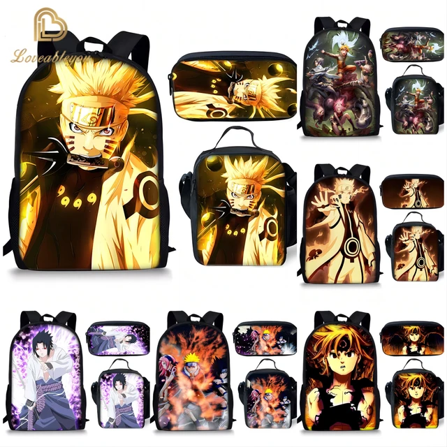  Naruto Classic Sasuke Vs Naruto 16 Youth 5-Piece Backpack Set