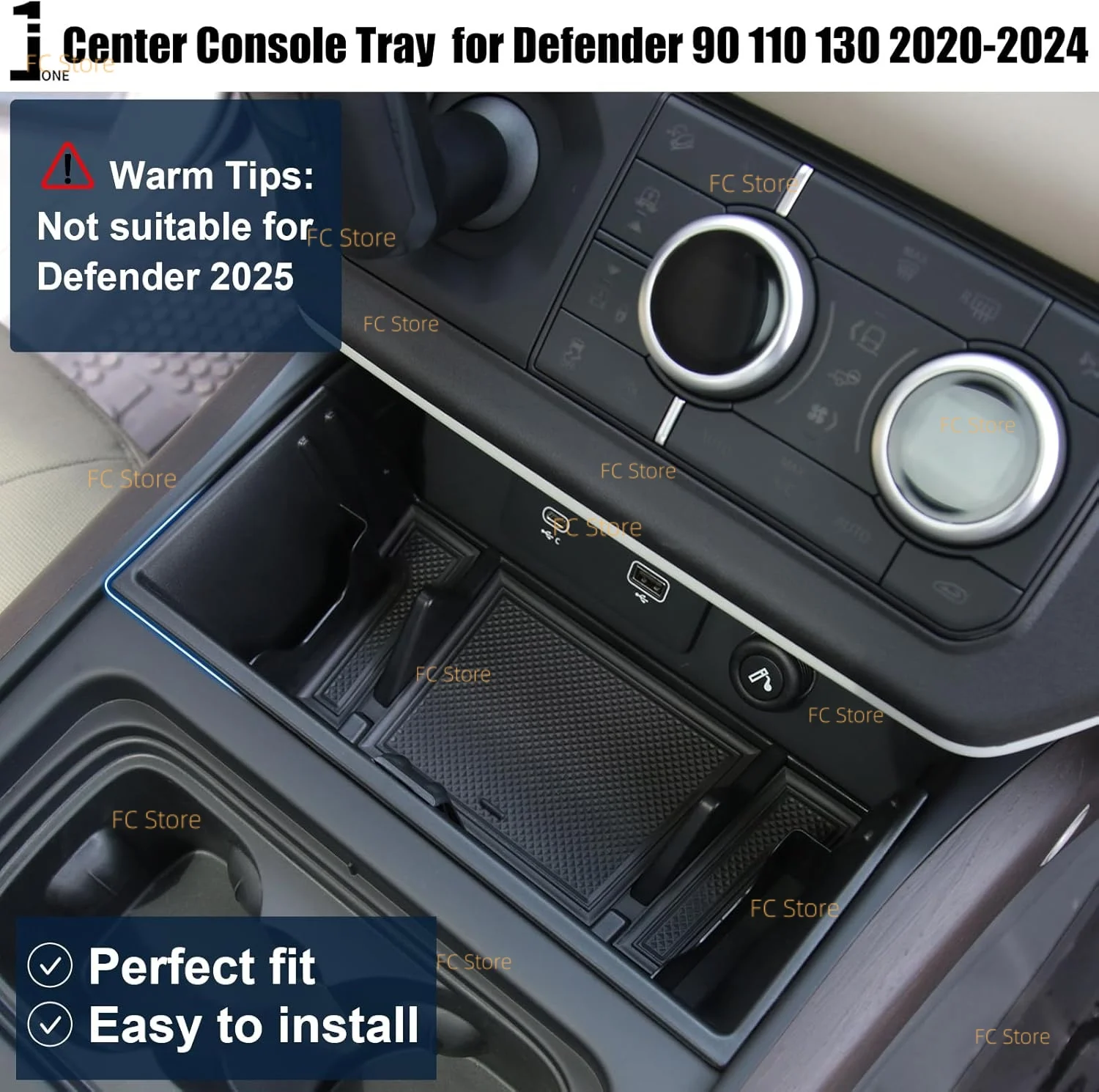For Defender 130 110 90 Center Console Organizer for 2020-2024 Land Rover Defender Middle Console Storage Box Accessory - 4
