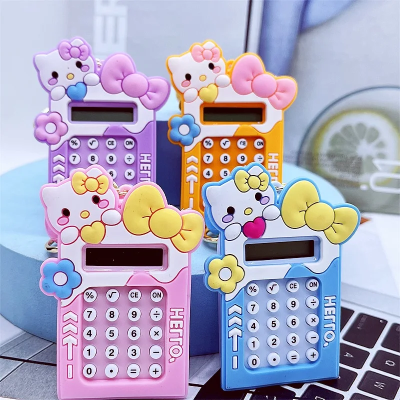

Hello Kitty Bag Pendant Kawaii Anime Sanrio Kt Cat Cute Cartoon Character Exotic Calculators Keychain Kids Gifts