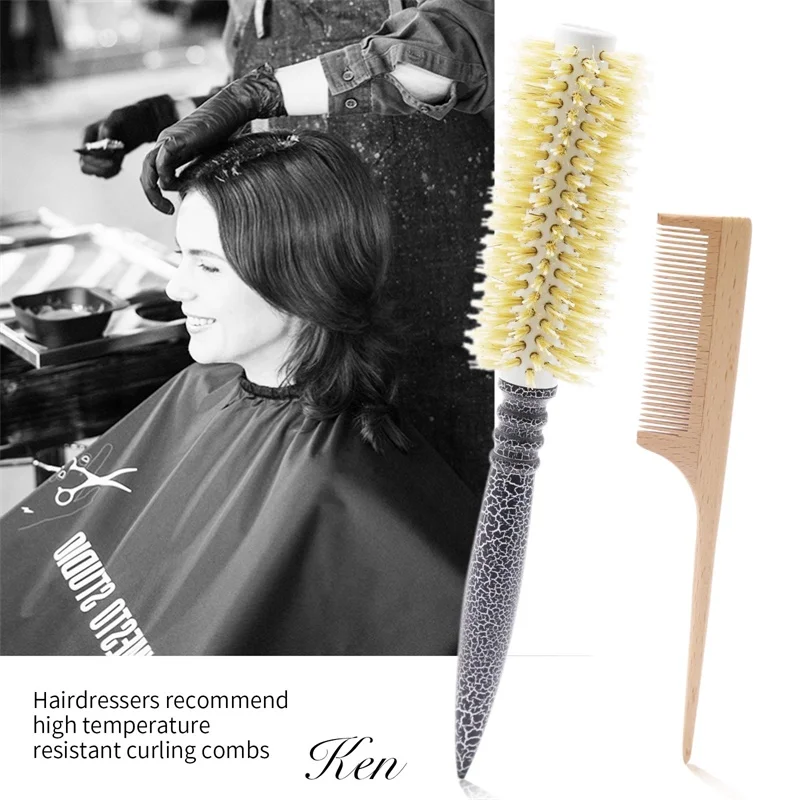 StylingCurlingRollHairBrushWomenBoarBristleRoundHairRolling