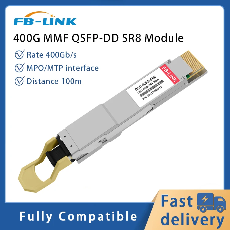 400G GBIC QSFP-DD SR8 MPO/MTP MMF Transceiver Module 850nm 100m compatible with Cisco juniper Huawei Mellanox NVIDIA трансивер 25ge 100m lc mm omxd30011 huawei