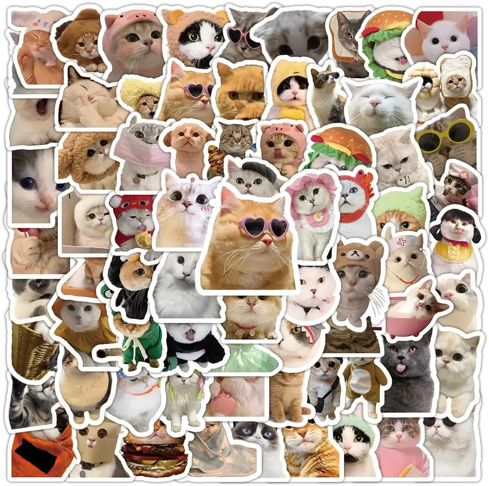 100-500 Stück lustige Katzen-Aufkleber, Cartoon-PVC, wasserdicht, Katzen-Aufkleber, Schreibwaren, Scrapbooking, Dekoration für Schule, Kinder, Laptop, Telefon – Detail 11