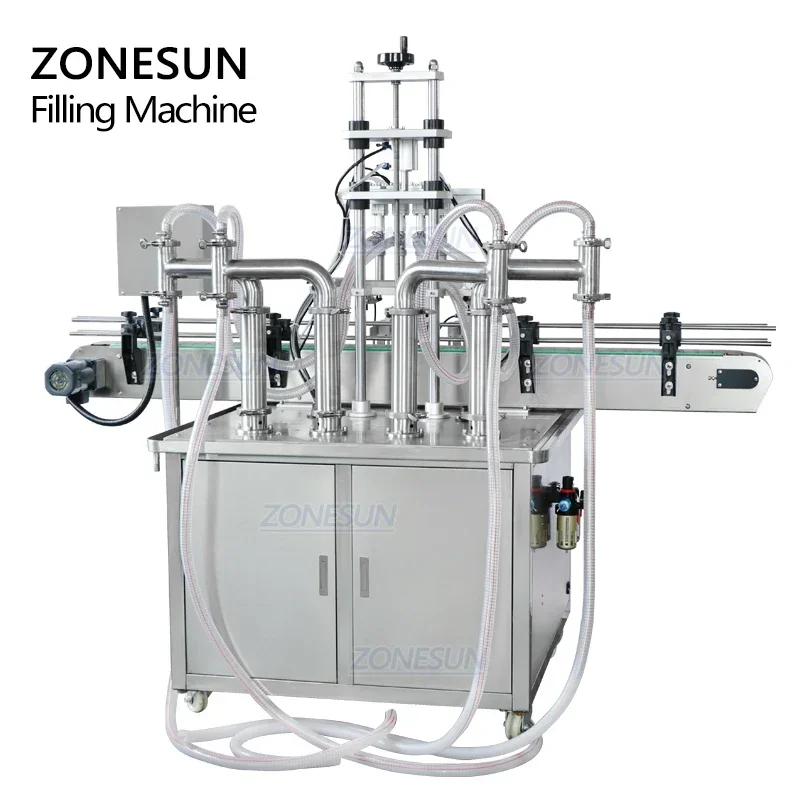 ZONESUN Custom Vertical Type Edible Oil Perfume Shampoo Bottle Filling Machine For Production Line ZS-YT4T-4Y - Image 5