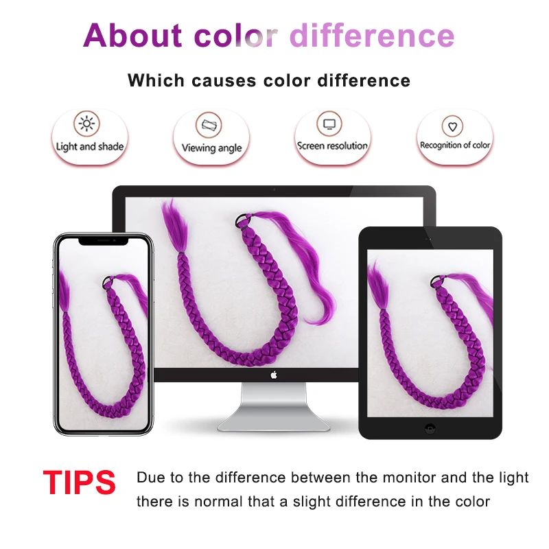 36 Inch Purple Hair Extensions Pre-Braids Braiding Hair for Cosplay  Stage Performances  Ponytail Extension with Elastic Tie