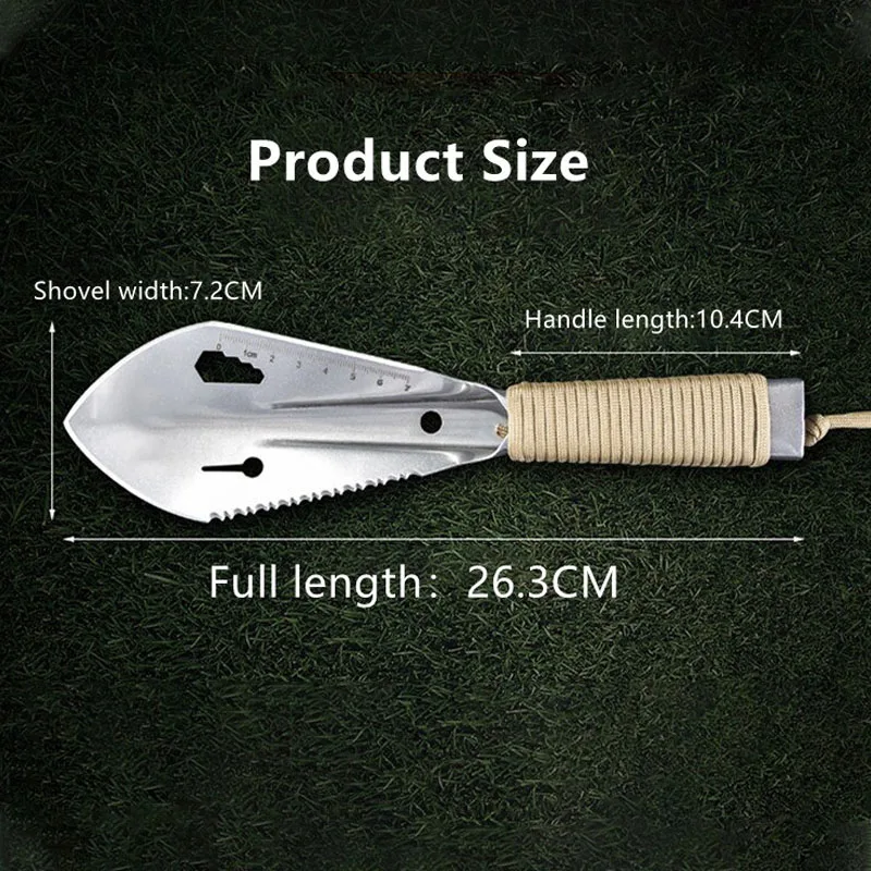 Stainless Steel Garden Shovel Spade Multi Tool Weeder With Sawtooth Hex Wrench Ruler Digging Trowel Knife Spear Garden Bonsai 3