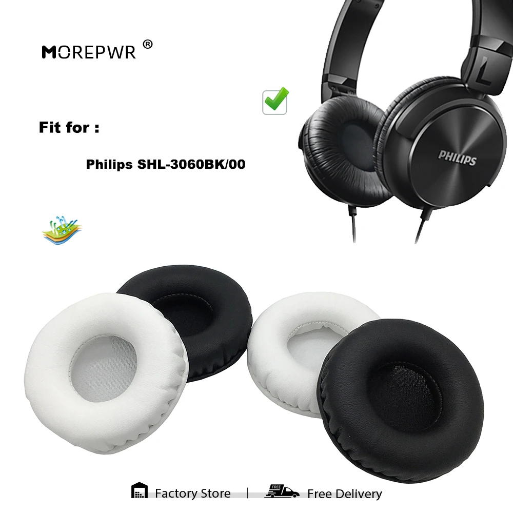 

Morepwr New Upgrade Replacement EarPads for Philips SHL3060BK/00 Headset Parts Leather Cushion Velvet Earmuff Sleeve Cover