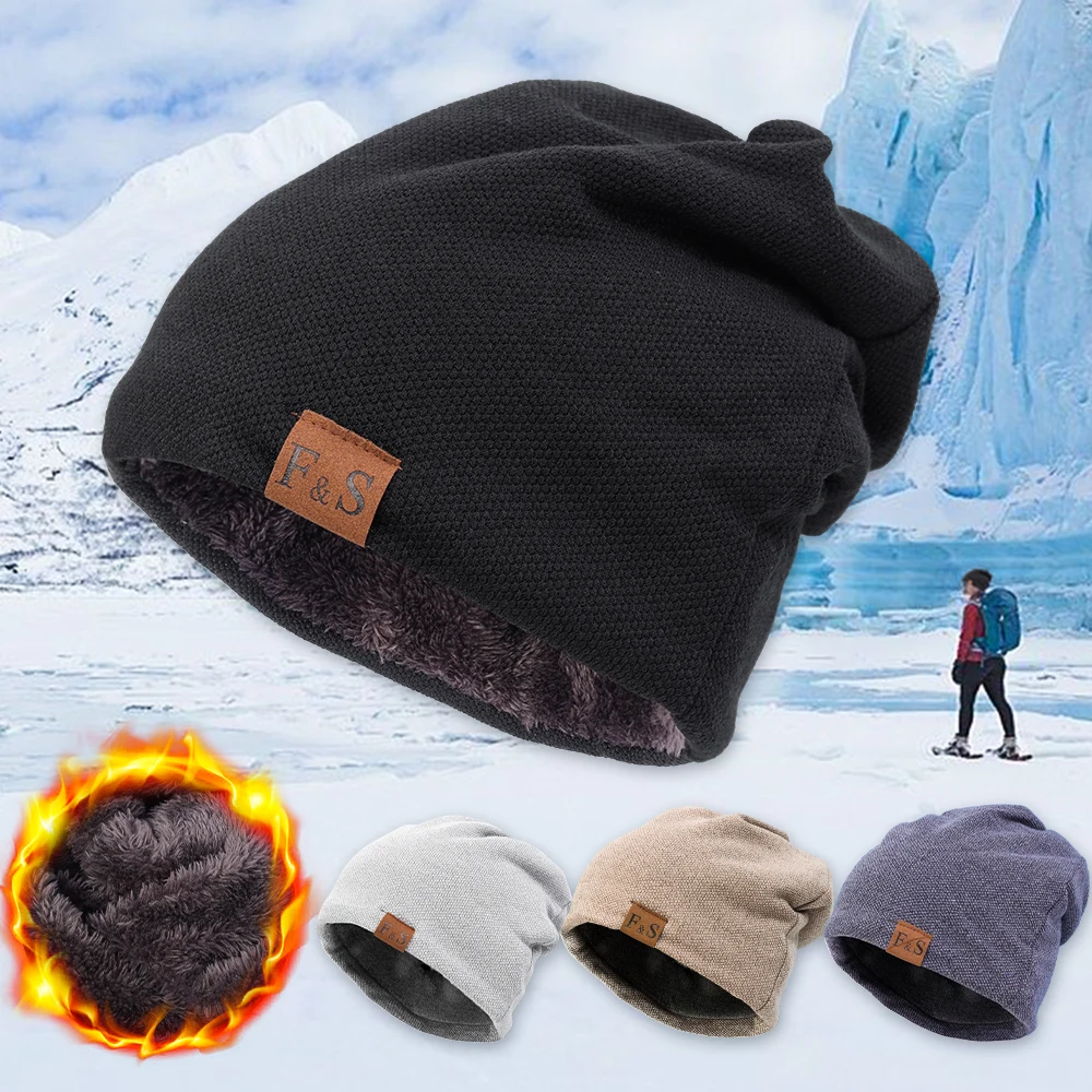 Mode Motorhaube Hut für Männer Frauen Winter Warm Gestrickte Einfarbig Baggy Skullies lässig Weiche Turban Hüte Hip Hop_voghion.com