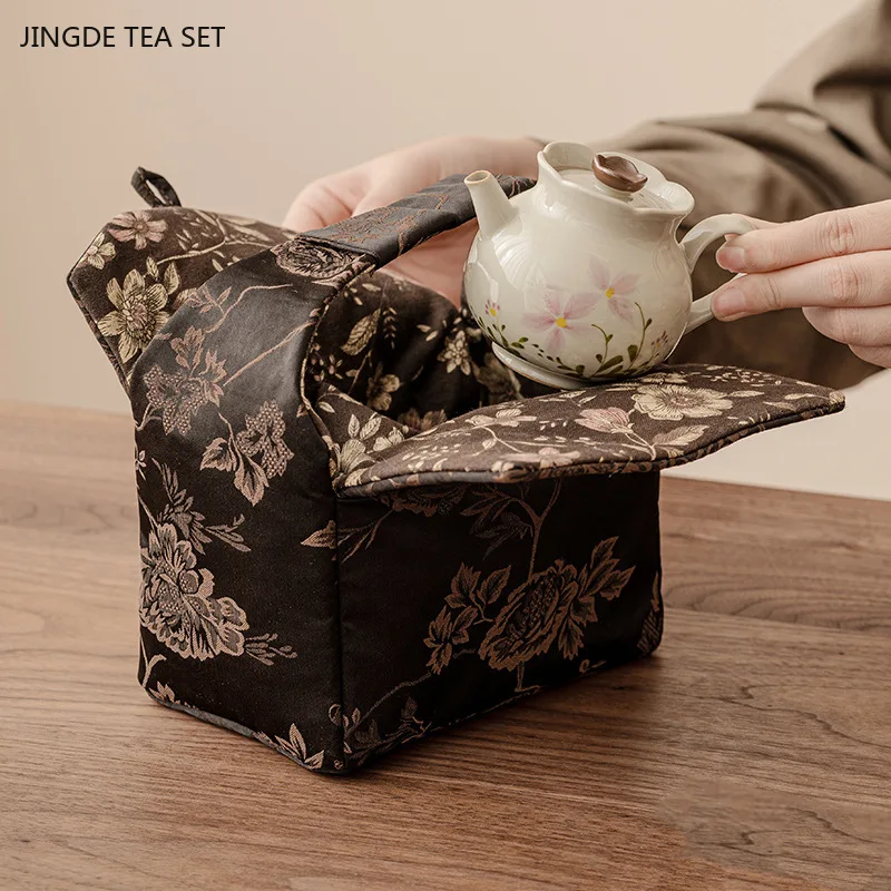 Portable Ceramic Tea Set Household One Pot Two Cups Storage Bag Set Outdoor Travel Teaware Custom Tea Pot and Cup Set