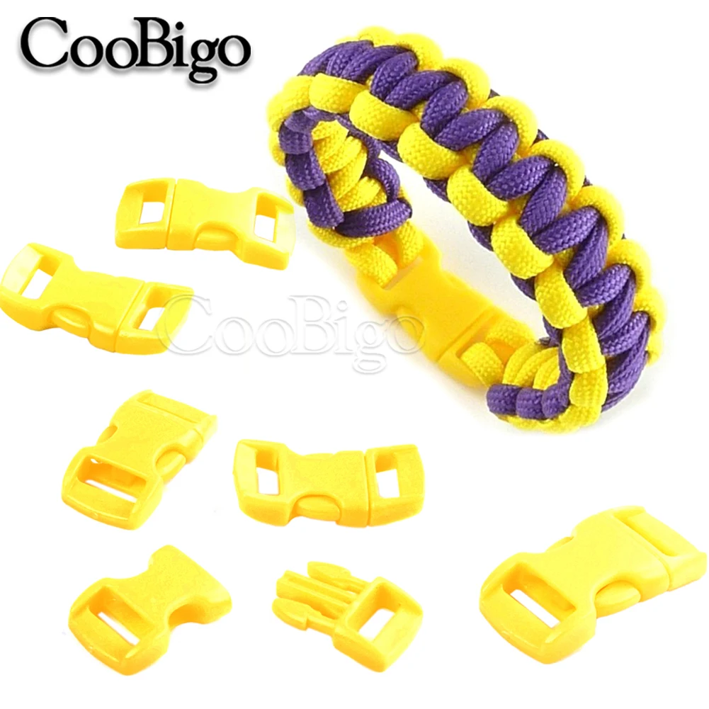 20pcs 3/8" Plastic Side Release Buckle Paracord Bracelet Clip for Pet Collar Strap Backpack Webbing DIY Craft Accessories 10mm