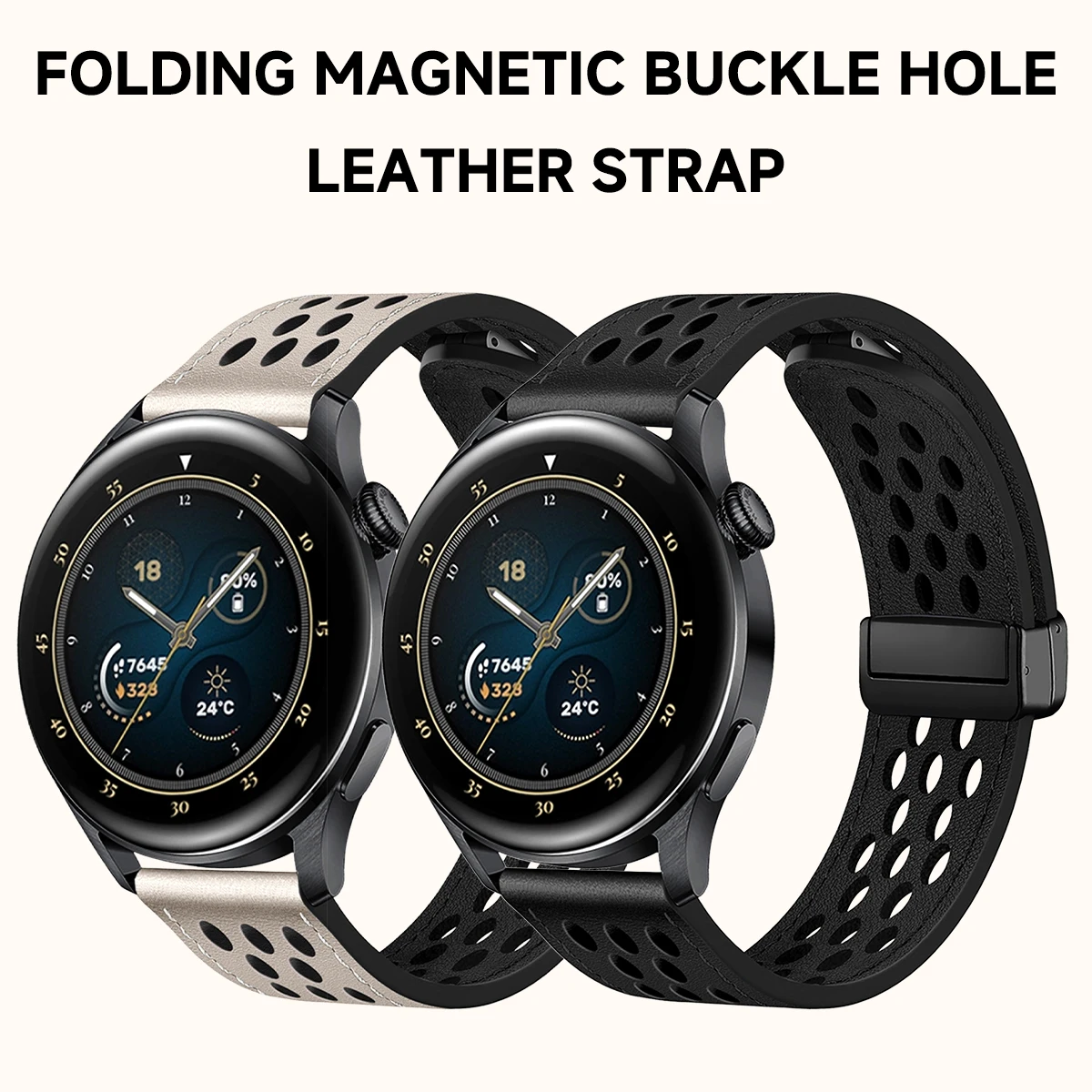 Premium Leather Magnetic Strap - 20mm/22mm Breathe Bracelet