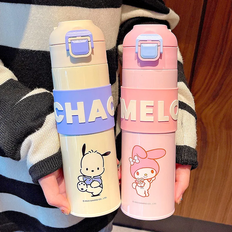 

Sanrio Thermos Mug Cute Cinnamoroll My Melody Kuromi Thermos Water Bottle Pochacco Student Kid Portable Thermal Water Cup Gifts