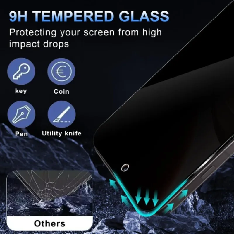 Privacy Screen Protector Anti-Peep Tempered Glass Film with Easy Installation Kit