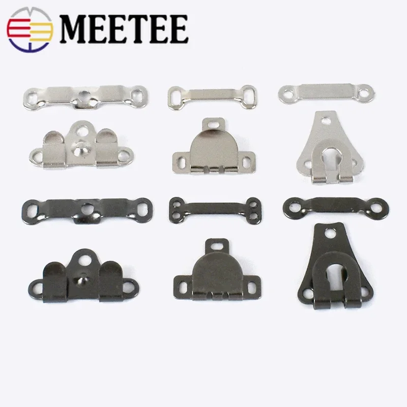 Meetee 20Sets Metal Pants Hook for Sewing Trousers Buttons Women Skirt Belt Buckle Suit Coat Garment Hooks Clasp DIY Accessories garment hooks