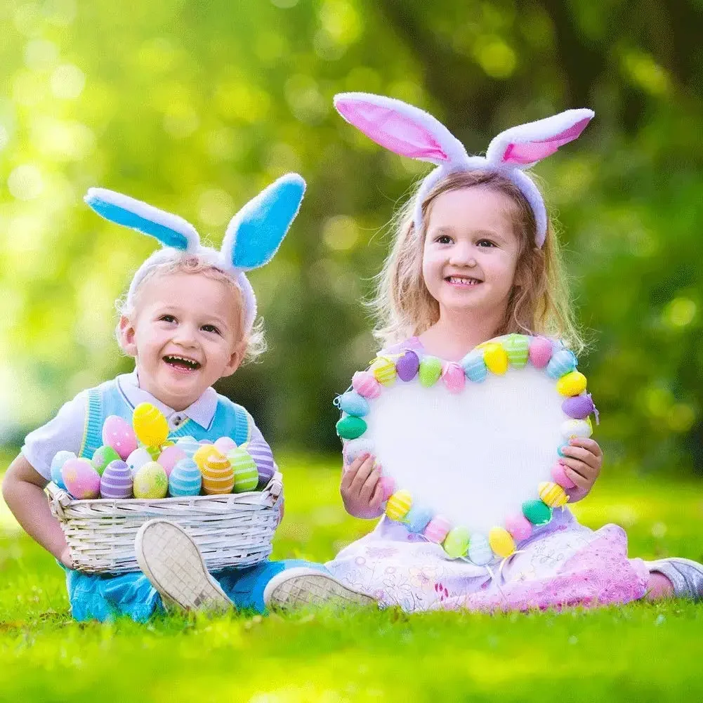 

Easter Bunny Ears Headband Pink Blue Easter decoration for home Bunny hairband Easter party supplies Kid's Easter Hairband gift