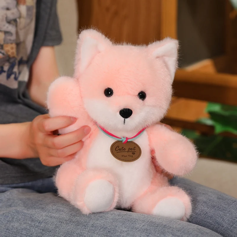 Cartoon Medal Fox Plush Toys High Quality Fluffy Handmade Fox Doll Lovely Warm Kids Companion Desktop Pets Kawaii Home Decor