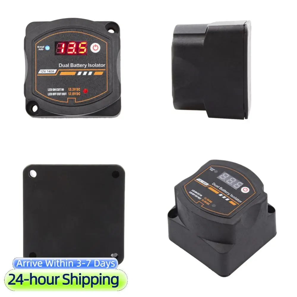 Dual Battery Isolator 12V 140A Auto Manual Voltage Sensitive Relay with Digital Voltmeter for Camper Car RV Yacht