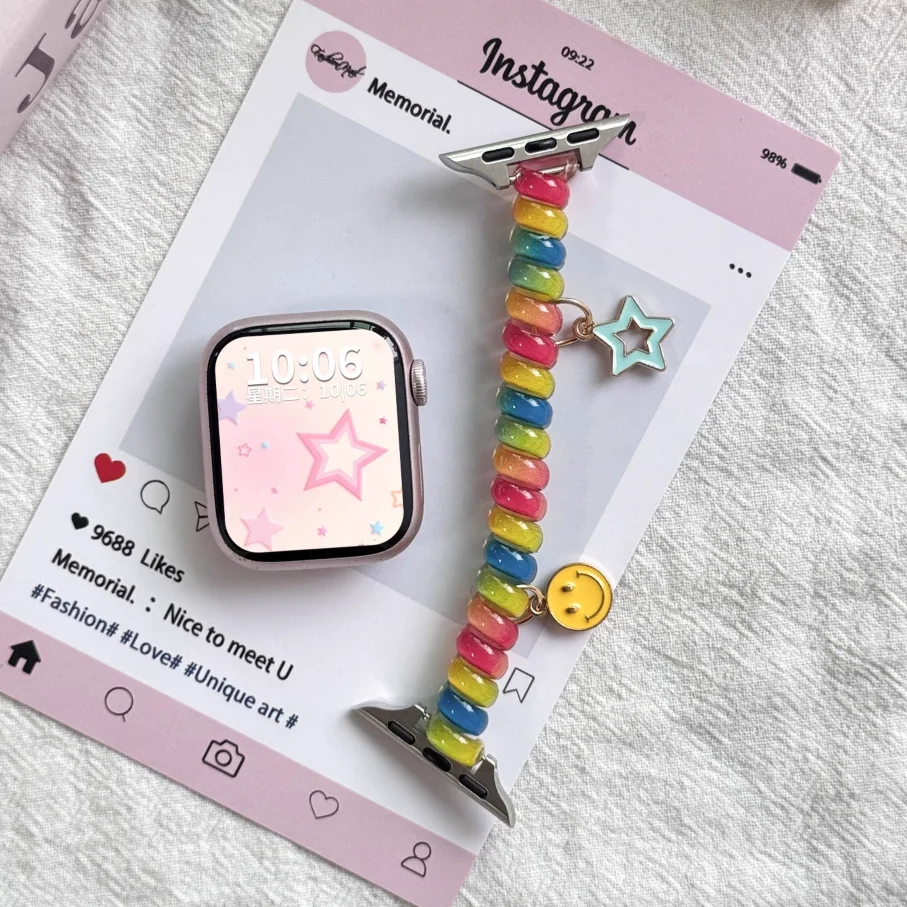 รูปสินค้า สายรัดข้อมือแฟชั่นสำหรับ Apple Watch ยืดหยุ่น ใส่ได้ทุกขนาด