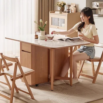 Tavoli da pranzo pieghevoli della metà del secolo Design moderno Unico senza sedia Tavoli da pranzo Multifunzionale Rustico Столы Обед illeg illegati Mobili