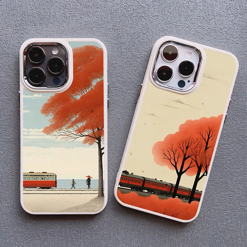 Autumn Maple Leaf Scenery Silicone Phone Case