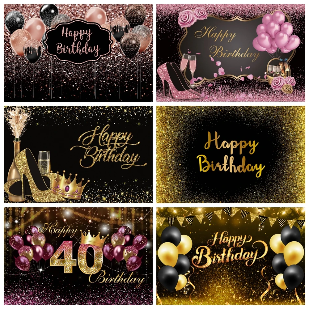 Happy New Year Backdrop For 2023 Glitter Fireworks Balloons Champagne  Photocall Welcome New Year Party Background Decorations - Backgrounds -  AliExpress