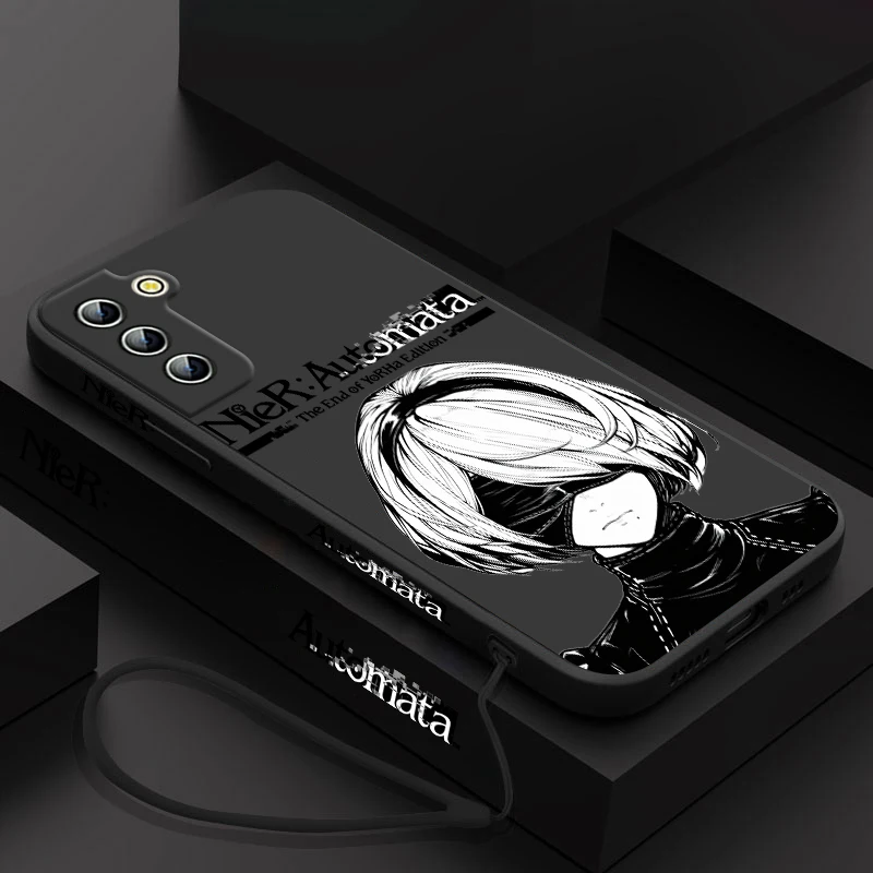 thumbnail image 1 of Funda de teléfono de Anime NieR Automata para Samsung Galaxy S24, S23, S22, S21, S20 Pro, FE Plus, Ultra líquida, cubierta de cuerda izquierda, 1 of 5