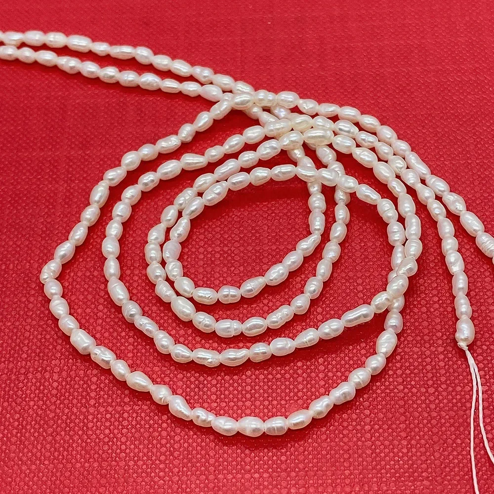 Rice-shaped Natural Freshwater Pearl Beads 2-4mm Grade A  for DIY Jewelry Making Bracelet Necklace Earrings Bead Accessories