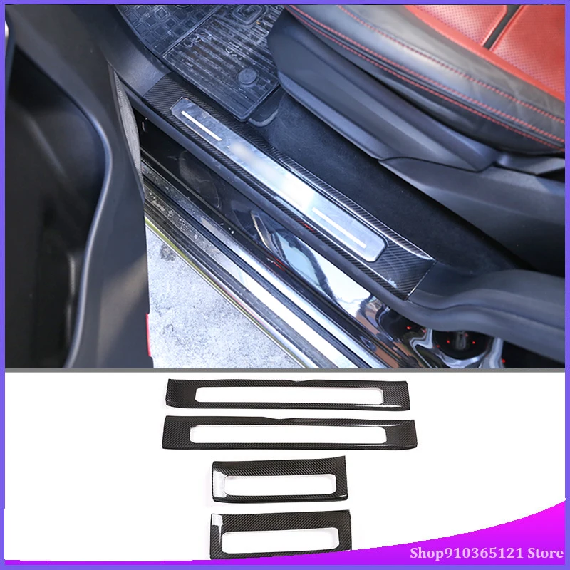 

Real Carbon Fiber Car Inner Door Plate Threshold Strip Protect Sticker For Mercedes -Benz G Class W463 2019 -2020 Auto Accessori