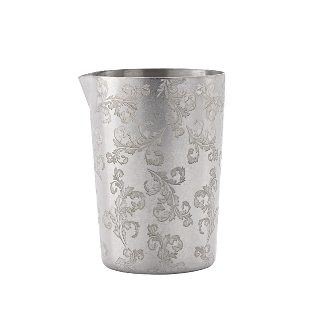 Stirring Tin Stainless Steel Carved Pattern Cocktail Mixing Glass Double-Walled Cocktail Accessories Bar Accessories