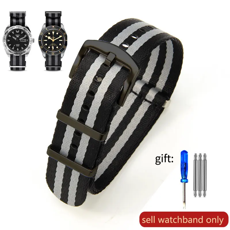 Breathable Soft Nylon Watchband - 20/22mm Male Watch Strap
