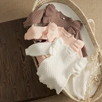 Ma&Baby 0-24Months Newborn Infant Baby Girl Romper Knit Ruffle Warm Long Sleeve Jumpsuit Toddler Fall Spring Clothing 4